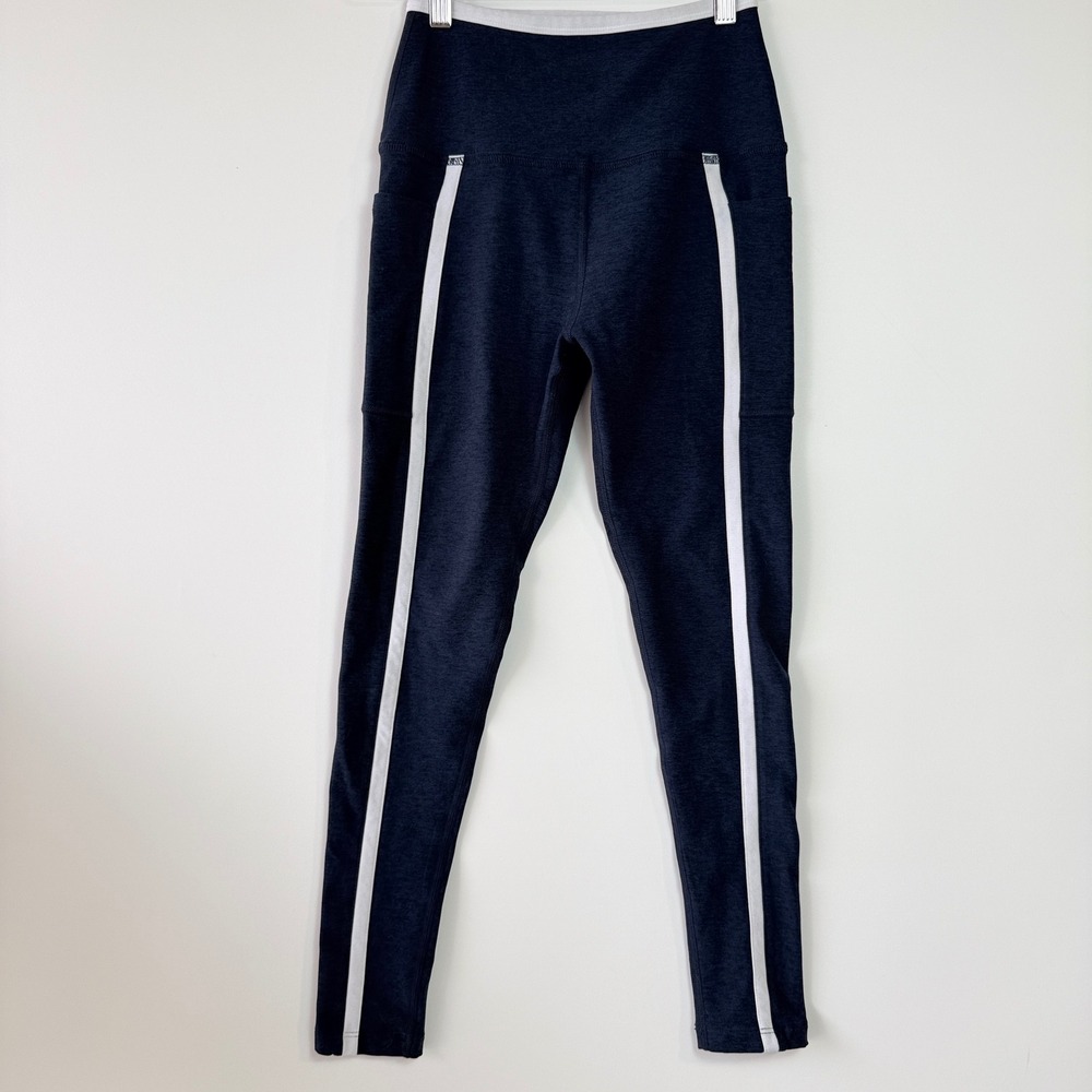 Beyond Yoga Spacedye New Moves Midi Leggings Womens Medium Navy White Excellent
